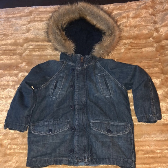 baby jean jacket with fur